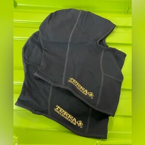 TERRA Black Neoprene baclava -Pair with Gold Logo